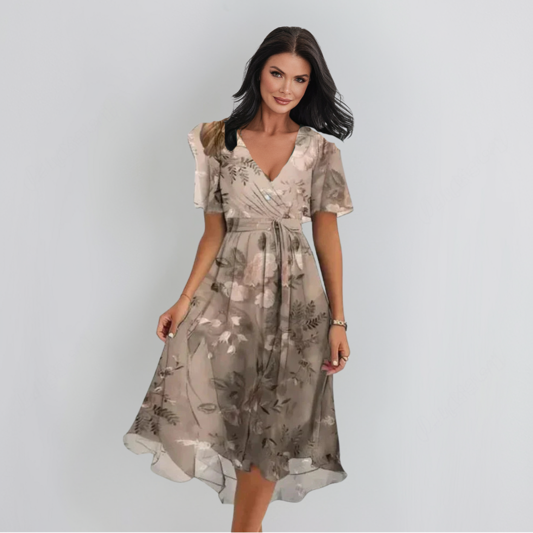 Lenka | Elegantiška suknelė su V iškirpte
