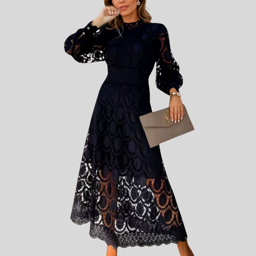 Veronika | Elegantiški nėriniuoti maxi suknelės