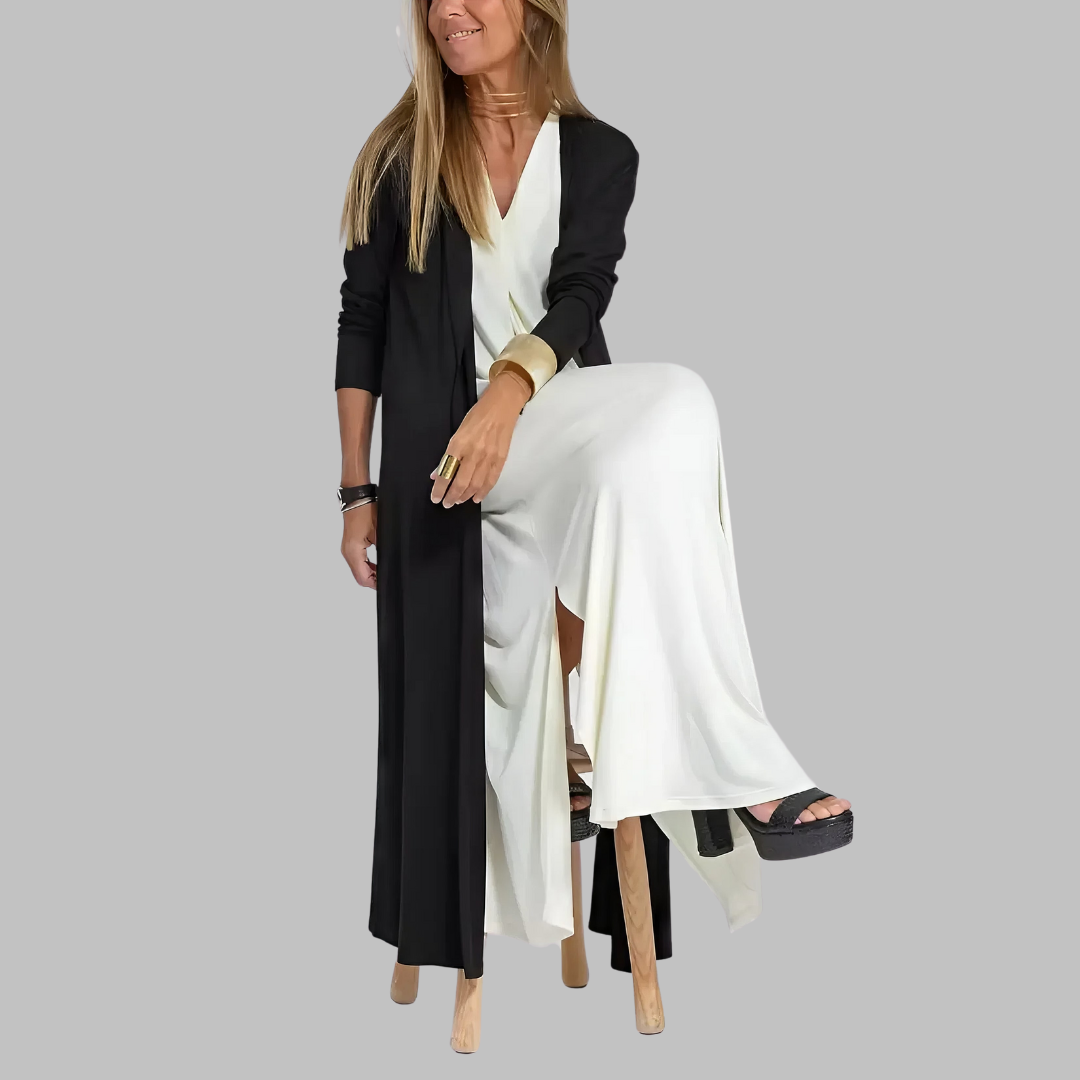 Jana | Elegantiška maxi suknelė + tinkantis megztinis DOVANOJAME