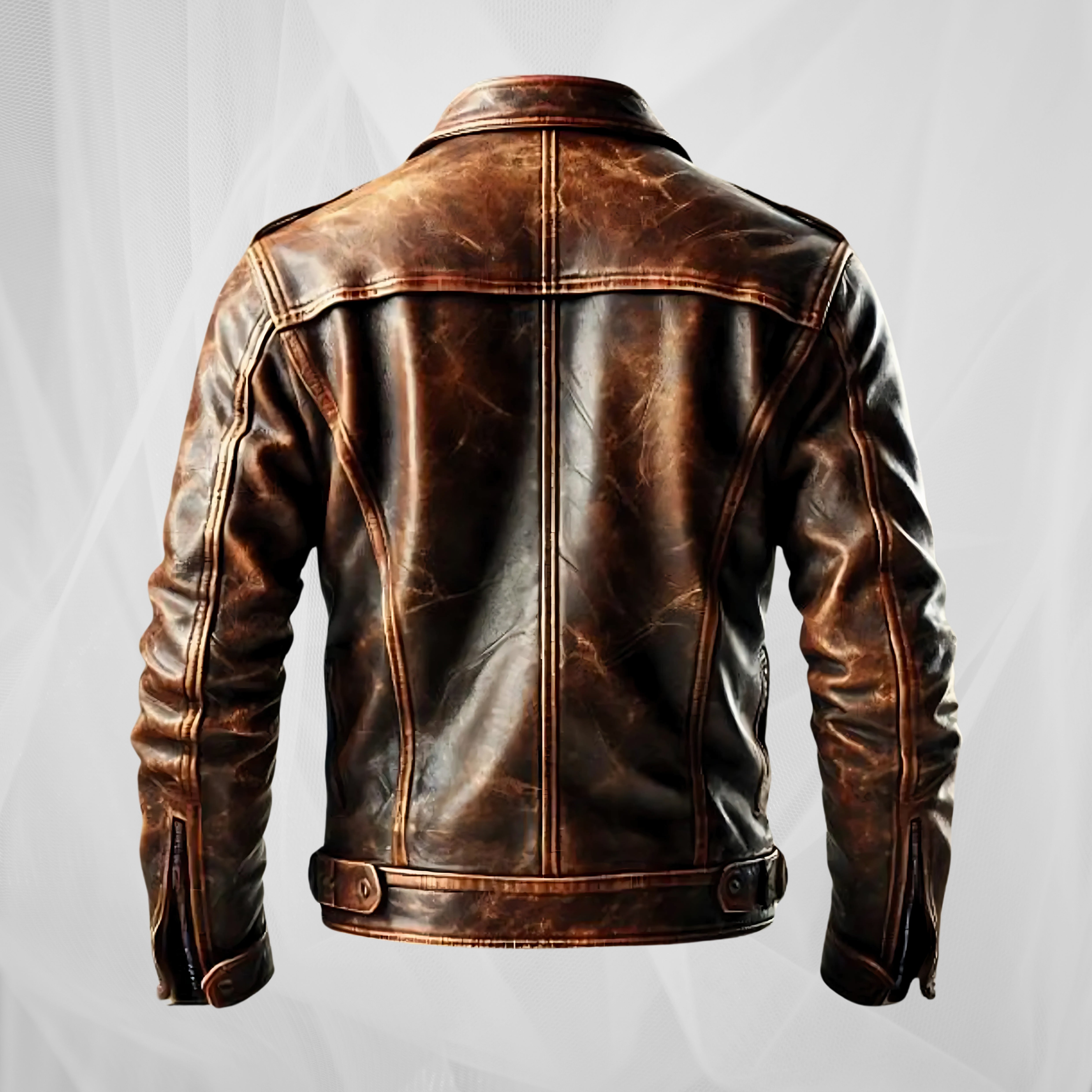 Vintage Rudas Motociklo Švarkas