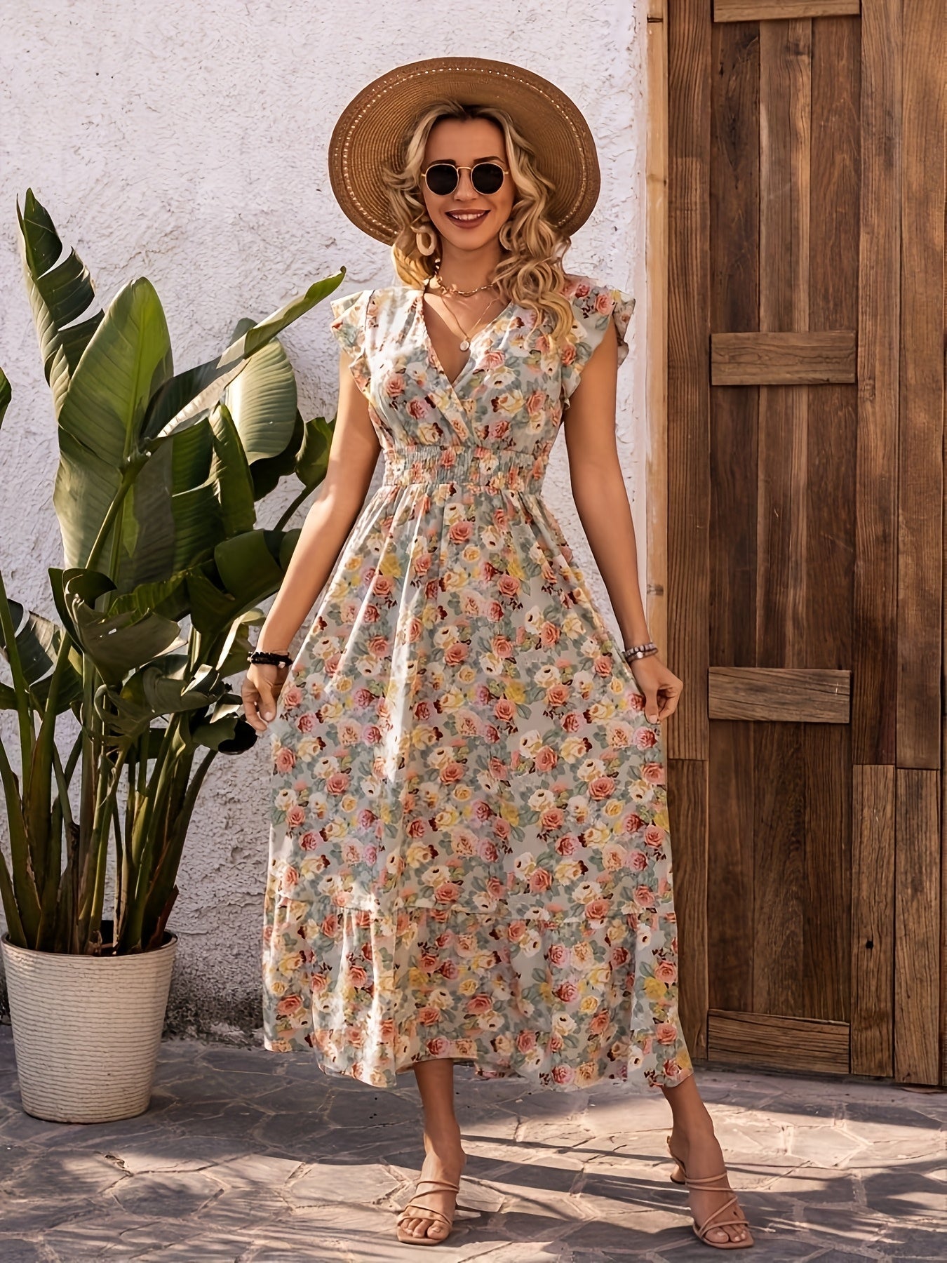 Addison | Elegantiška Maxi Gėlių Suknelė Vasarai